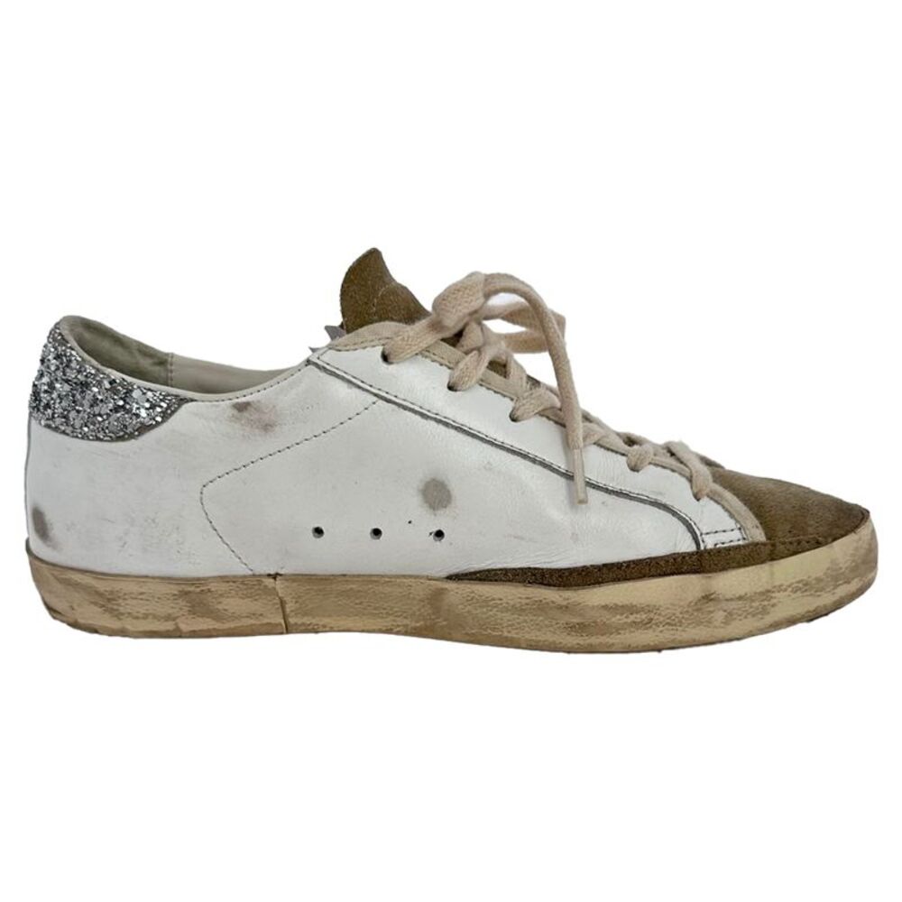 Golden Goose Super-Star Sneakers in White Leather and Suede